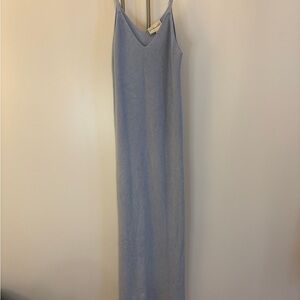 Freshman Blue Sleeveless Maxi Sweater Dress
